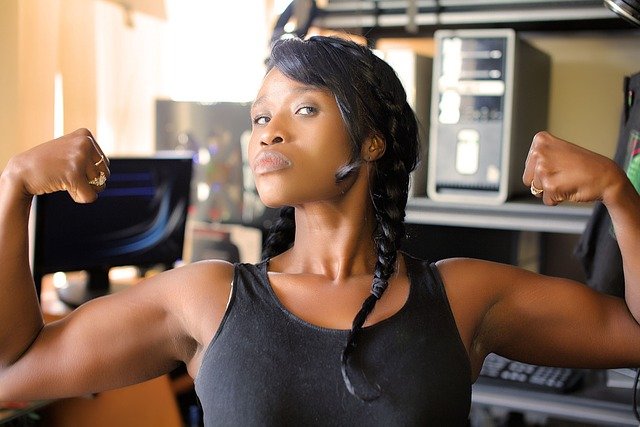 femme, force, musculation, volonté